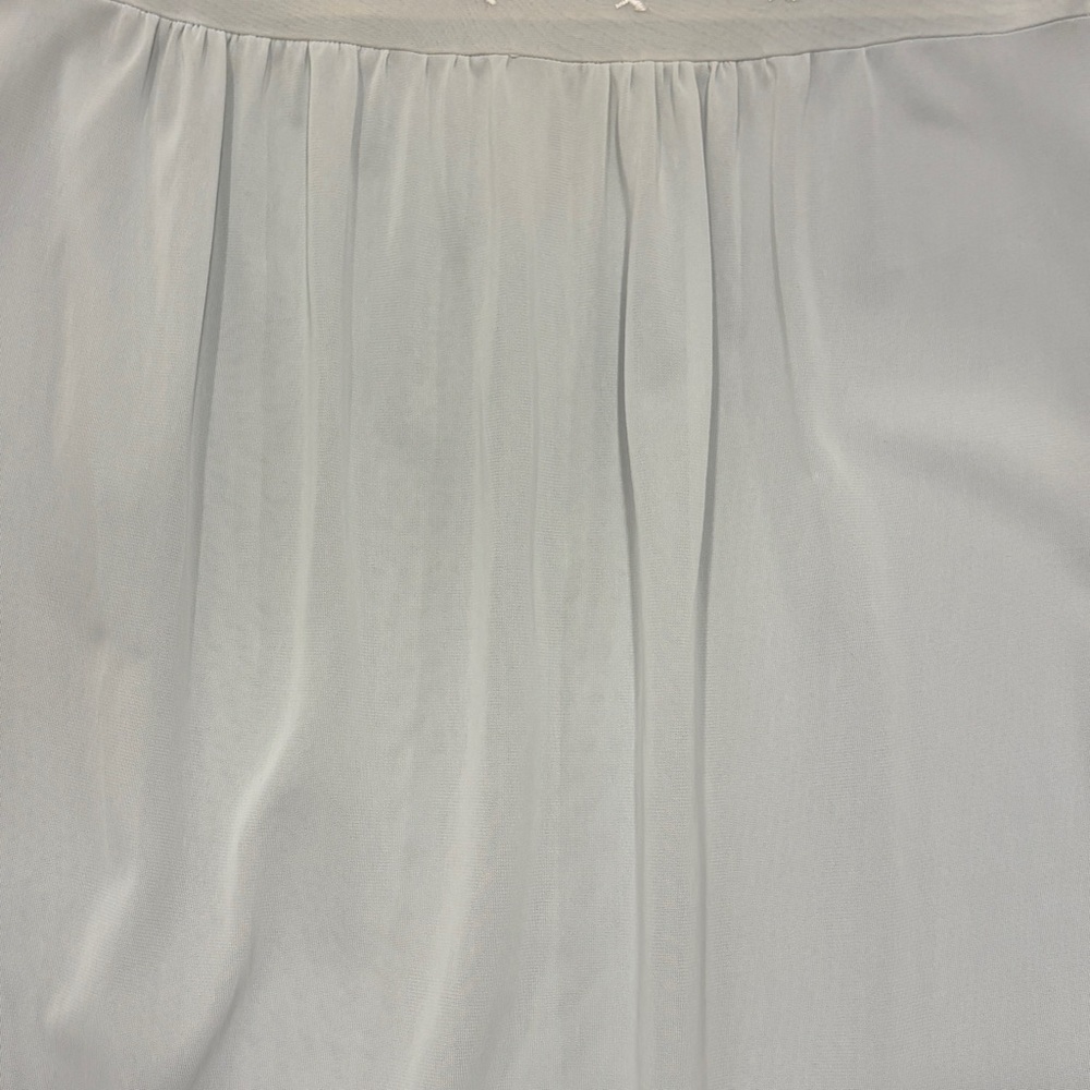 πVTGπ EMBROIDERED EMPIRE WAIST MAXI KNIT NIGHT GOWN WHITE / BLUE SZ M - Picture 5 of 6